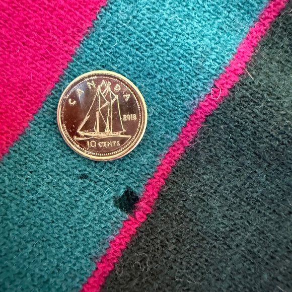 Hawico of Scotland Lambswool Striped Scarf 🇬🇧 – Magenta & Teal Double-Sided - Picture 12 of 13